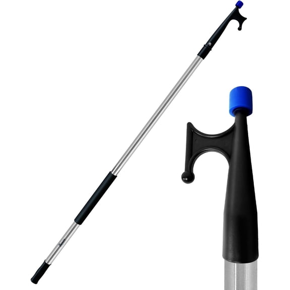 RainierSupplyCo Boat Hook with Telescoping Extension Push Pole for Docking & Mooring - Extends from 4.5 to 8 ft - Floating & Lightweight Boating Pole with Nylon Tip & Threaded End for Boat Accessorie