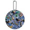 thumbnail image 1 of Raining Cats and Dogs Round Luggage ID Tag Card Suitcase Carry-On, 1 of 8