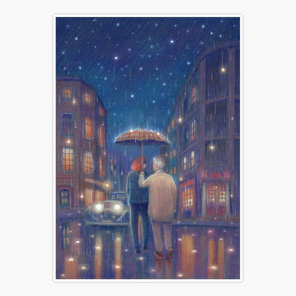 Raining Stars Celestial Night Sticker