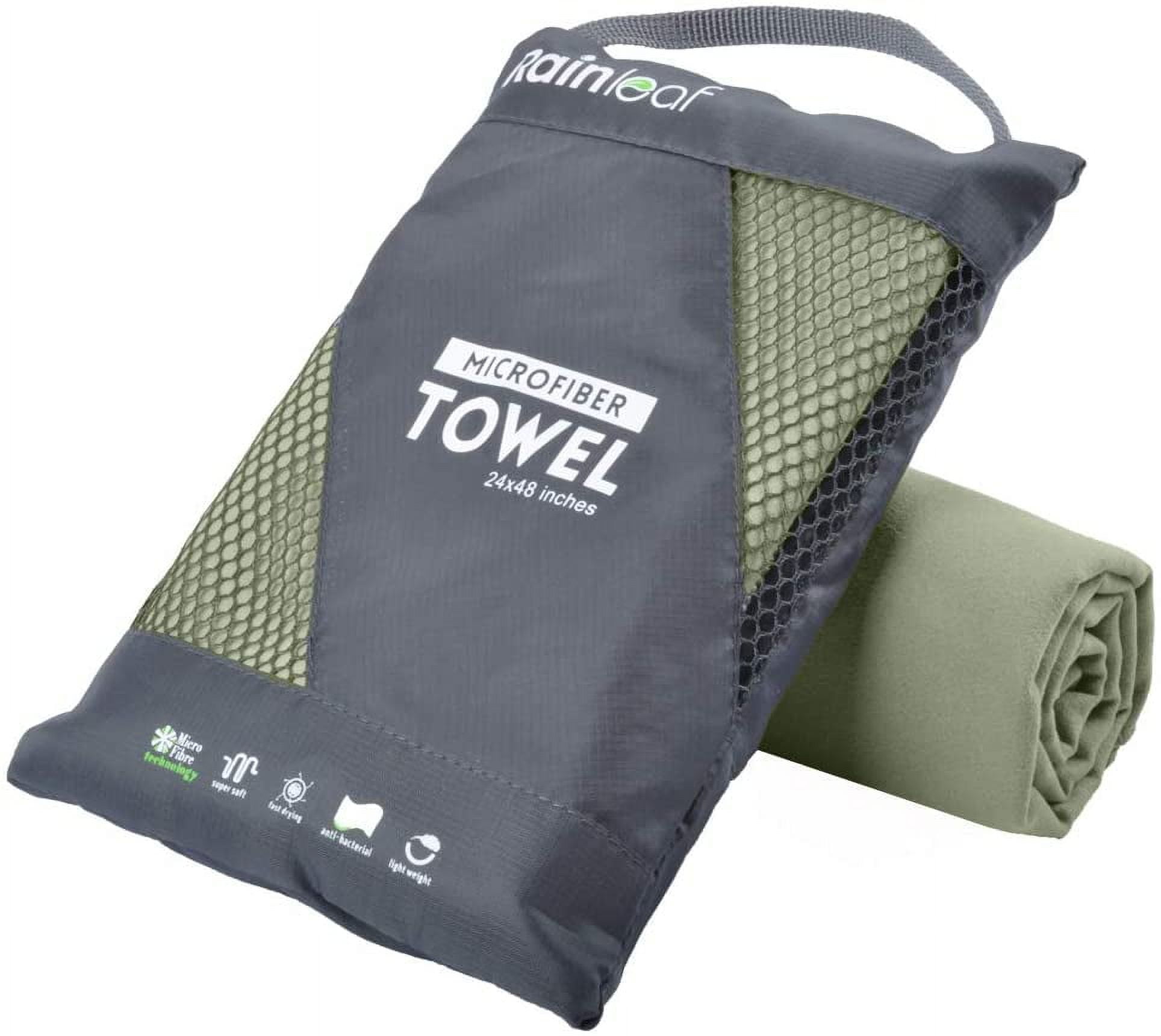 Dark Green Partex micro4 Microfiber 24 x 24 Waffle Weave Towels - 24 x 24