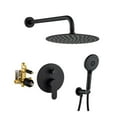 thumbnail image 1 of Rainlex 10 in. Shower Head Single-Handle 3-Spray Round High Round High Pressure Shower Faucet in Matte Black, 1 of 9
