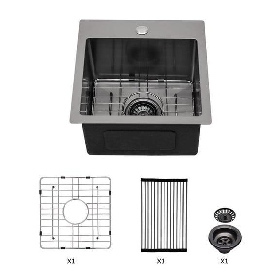 Rainlex 28"x22"x10", Drop-in Single Bowl Stainless Steel Kitchen Sink,Include 3 Accessories