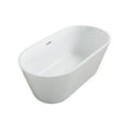 thumbnail image 1 of Rainlex 55" Freestanding Bathtub, Oval Shaped Acrylic Freestanding Tubs, Acrylic Glossy White Soaking Tub with Overflow and Pop-up Drain RX-A01-55, 1 of 10