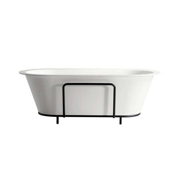Rainlex 71" Freestanding Soaking Solid Surface Bathtub in White