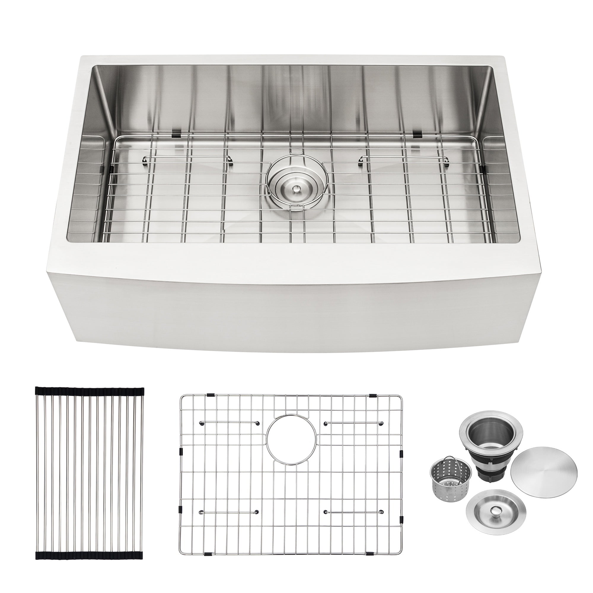 33'' Brushed Nickel Stainless Steel Farmhouse Kitchen Sink