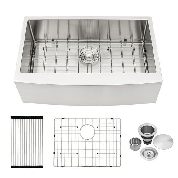 Rainlex Farmhouse Apron Single Bowl Stainless Steel Kitchen Sink