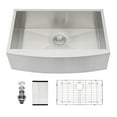 thumbnail image 1 of Rainlex 33"x20"x9", Farmhouse Apron Single Bowl Stainless Steel Kitchen Sink, Include 3 Accessories, 1 of 4