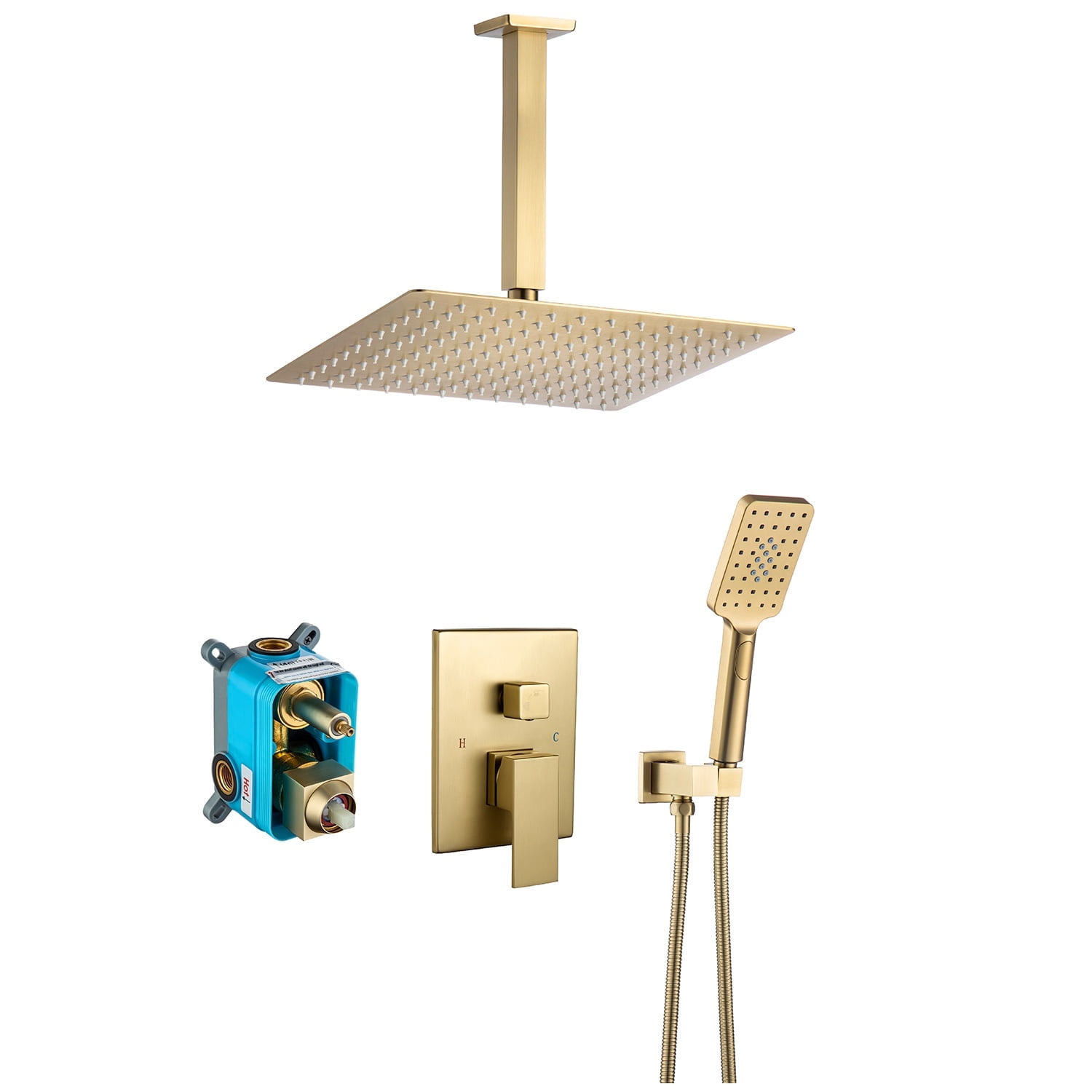 Rainlex One-Handle 1-Spray Setting Brushed Gold Bathtub Shower Faucet