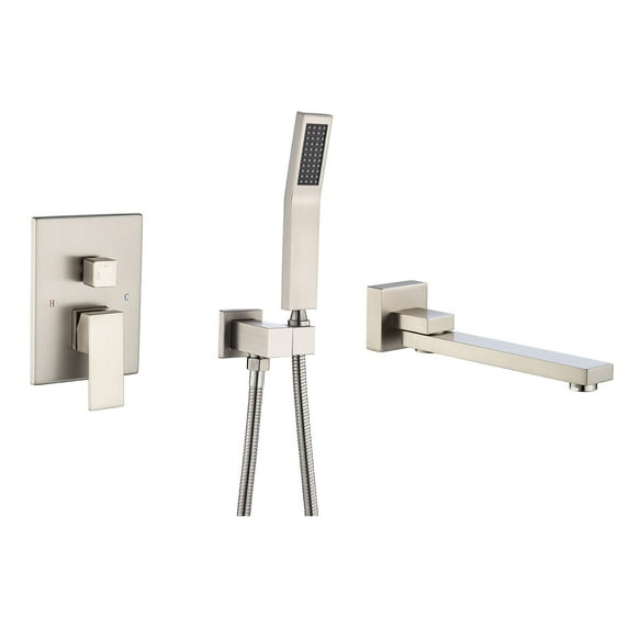 Rainlex One-Handle 1-Spray Setting Brushed Nickel Bathtub Shower Faucet