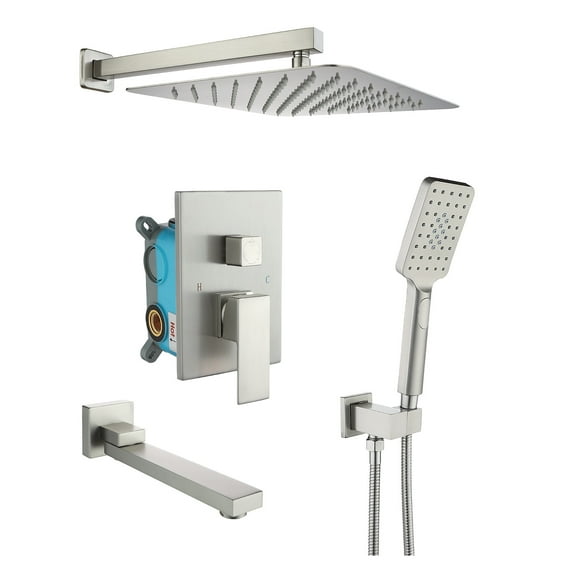 Rainlex One-Handle 1-Spray Setting Brushed Nickel Bathtub Shower Faucet