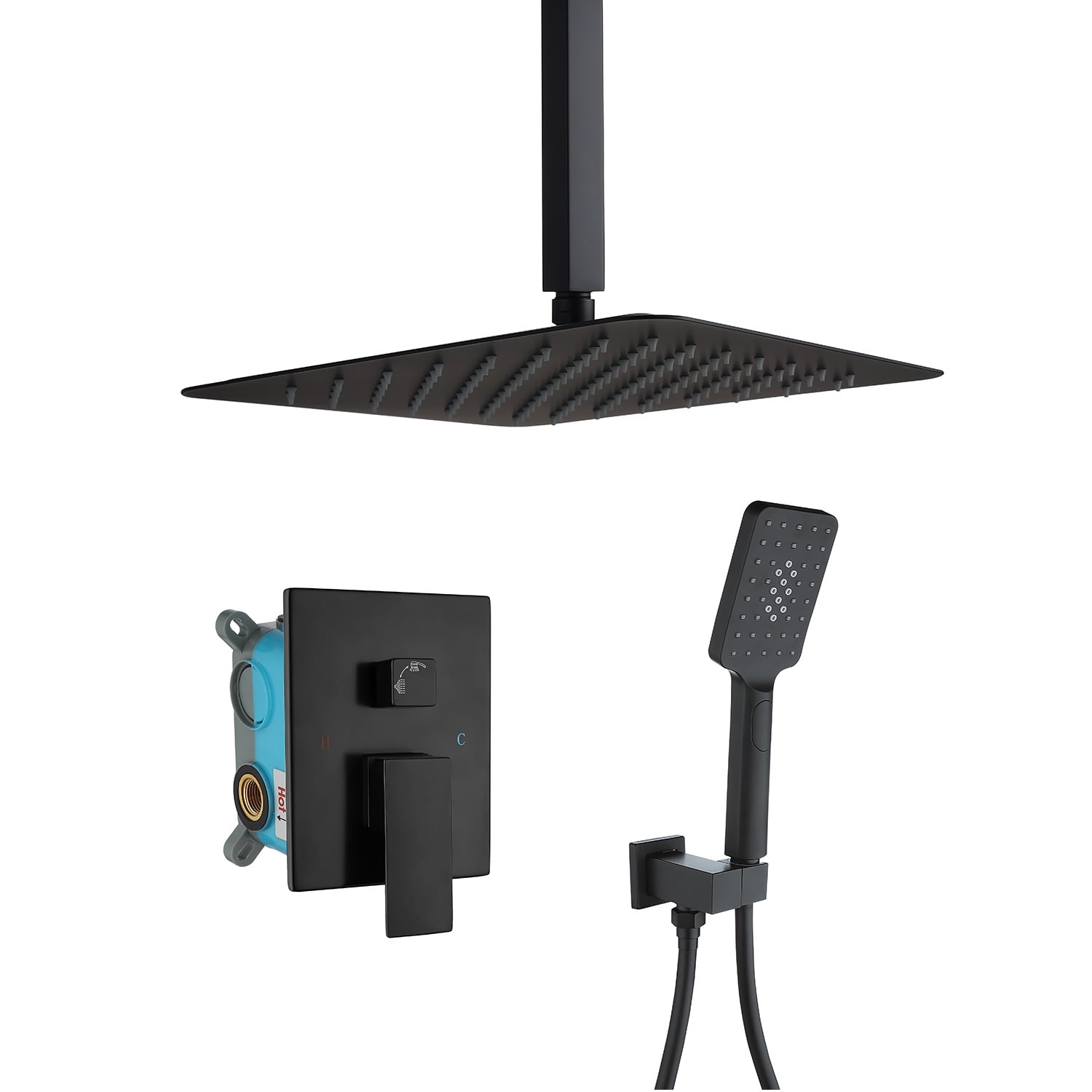 Rainlex One-Handle 1-Spray Setting Matte Black Bathtub Shower Faucet