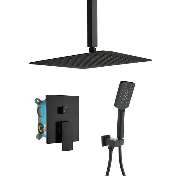 Rainlex One-Handle 1-Spray Setting Matte Black Bathtub Shower Faucet