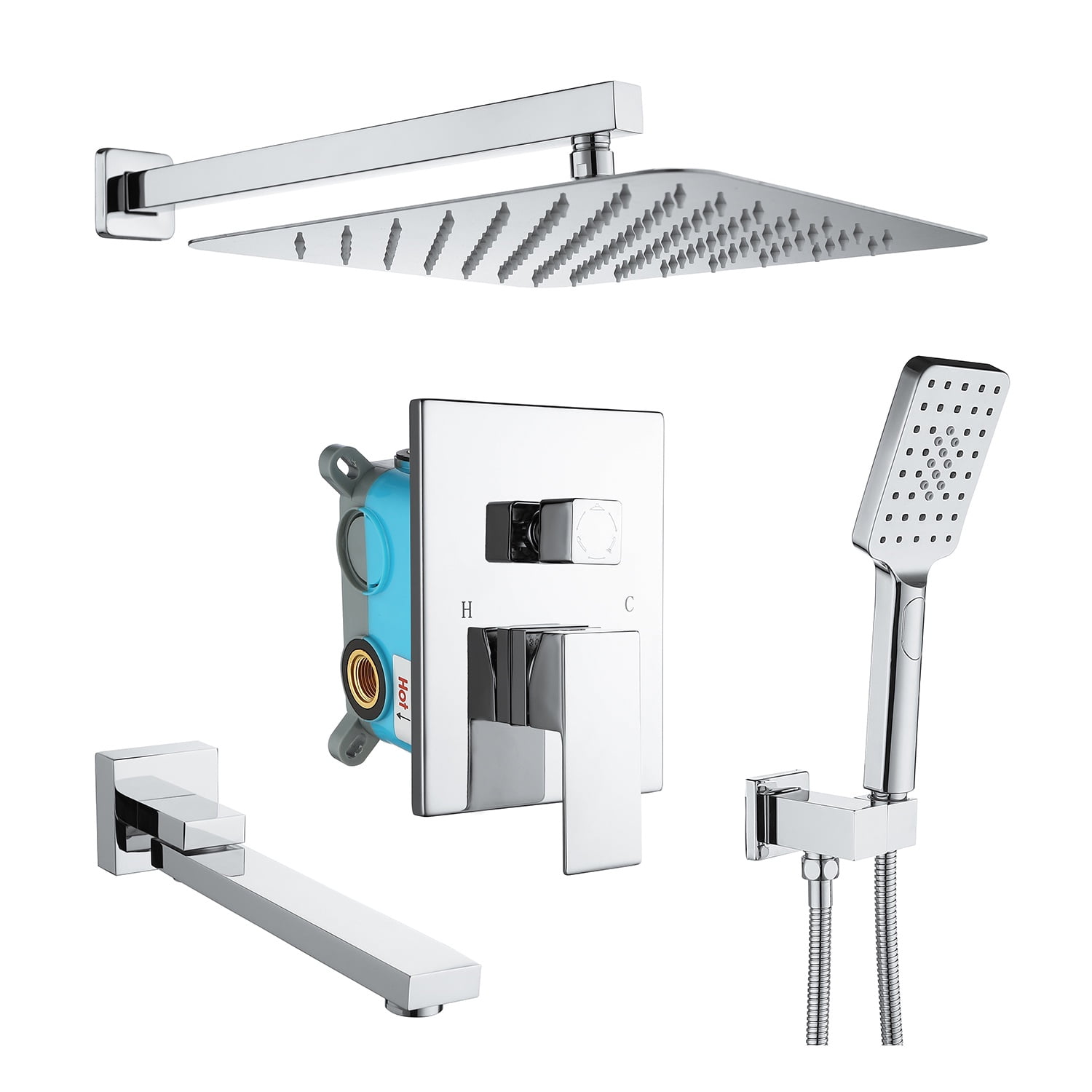 Rainlex One-Handle 1-Spray Setting Polished Chrome Bathtub Shower Faucet