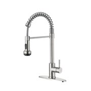 Rainovo Pull Down Sprayer Kitchen Faucet Weighing 3.97lb in Brushed Nickel with 4 Modes