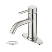 Rainovo Single Handle Bathroom Faucet with Deck Plate and Pop Up Drain, Bathroom Faucet 1 Hole or 3 Hole Sink Faucet