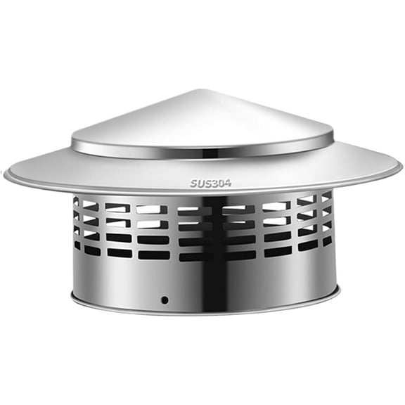 Rainproof Chimney Cap Roof Vent Cover: Stainless Steel Flue Cap Round Chimney Cap, Chimney Spark Arrestor Cap, Chimney Rain Cap Exterior Stove Pipe Topper for Vent Flue (6.29in)