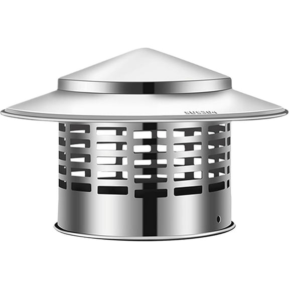 Rainproof Chimney Cap Roof Vent Cover: Stainless Steel Flue Cap Round Chimney Cap, Chimney Spark Arrestor Cap, Chimney Rain Cap Exterior Stove Pipe Topper for Vent Flue (4.33in)