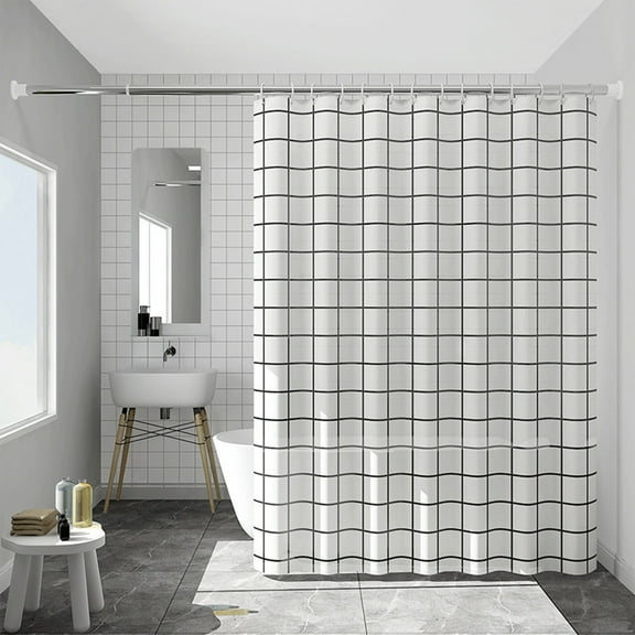 Rainproof Drying Shower Curtain with Grommets Waterproof Polyester Machine Washable 70x78in Weighted Hem Rustproof Metal Reinforced Header Fresh Pattern Ecofriendly Easy Care 0.66lb