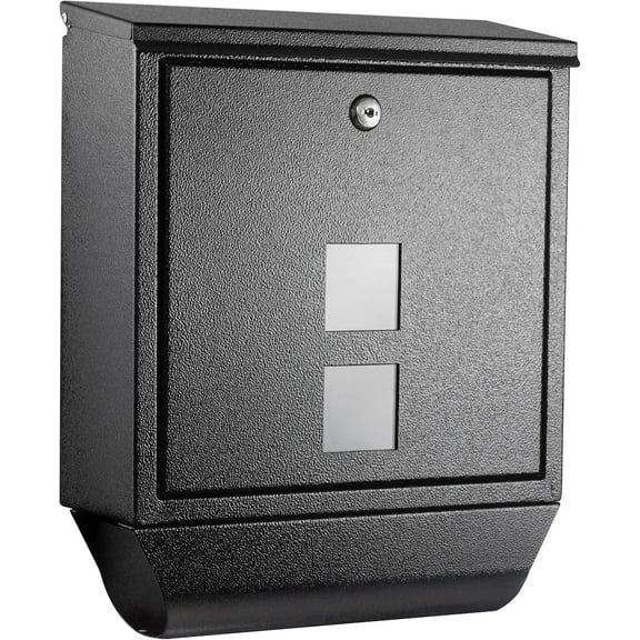 Rainproof Galvanized Steel Locking Mail Box - Wall Mount Locking Mailbox with Newspaper Holder - Drop Box with Lock for Commercial and Residential (11.75'' x 4.75'' x 14.25'')