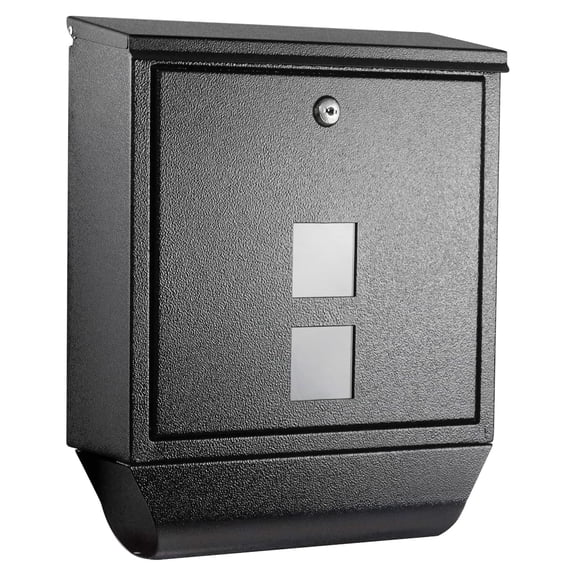 Rainproof Galvanized Steel Mailbox Wall Mount - Locking Wall Mailbox with Newspaper Holder - Rainproof and Rustproof Mailbox with Lock and Key - Wall Mount Locking Mailbox (11.75'' x 4.75'' x 14.25'')