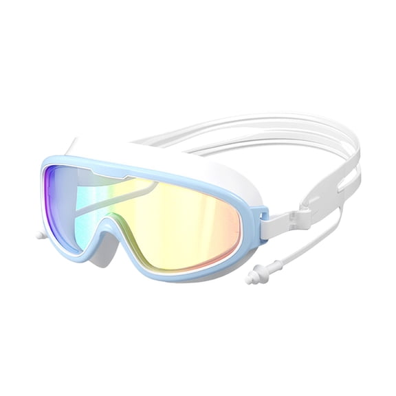 Rainproof High-Definition Large Frame Swimming Goggles - PVC Technical Dive Glasses with Blue Light Protection, Adjustable Strap, & Anti-Fog Lenses for Swimming Pool