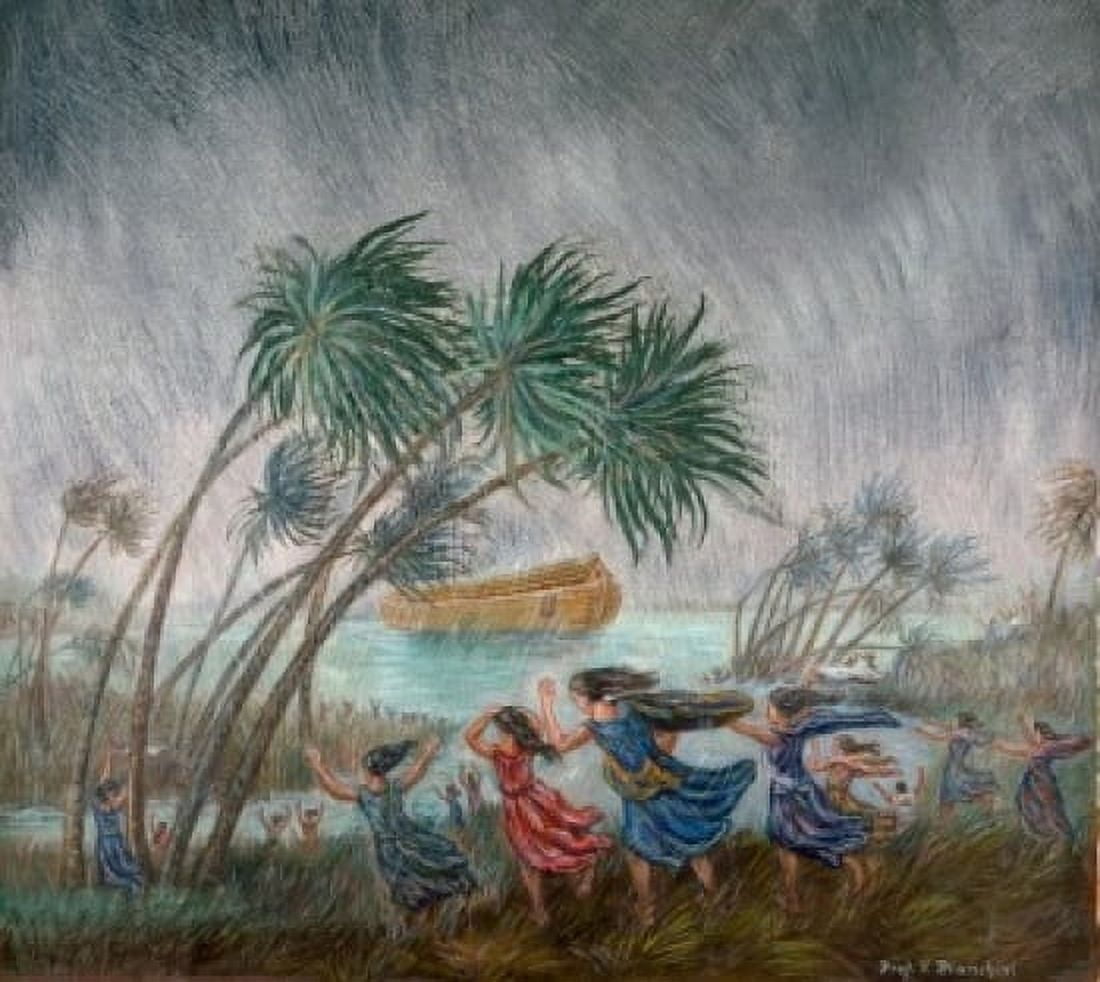 Rains Came - Beginning of Flood by Vittorio Bianchini (1797-1880) Canvas Art - Vittorio Bianchini (24 x 36)