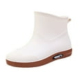 thumbnail image 1 of Rainshoes Women Short Tube Plush Thermal Water Shoes Waterproof Shoes Fashion Women Rain Boots, 1 of 7