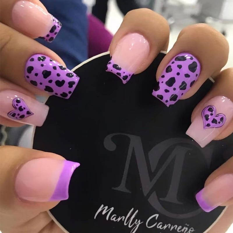 Amazon.com: Hypnaughty 24 Pcs Nude Pink Leopard Extra Long Matte Luxury  Coffin Press on Nails with Glitter and Leopard Design with Glue Long Nude  Pink Matte and Black with Glitter False Nails