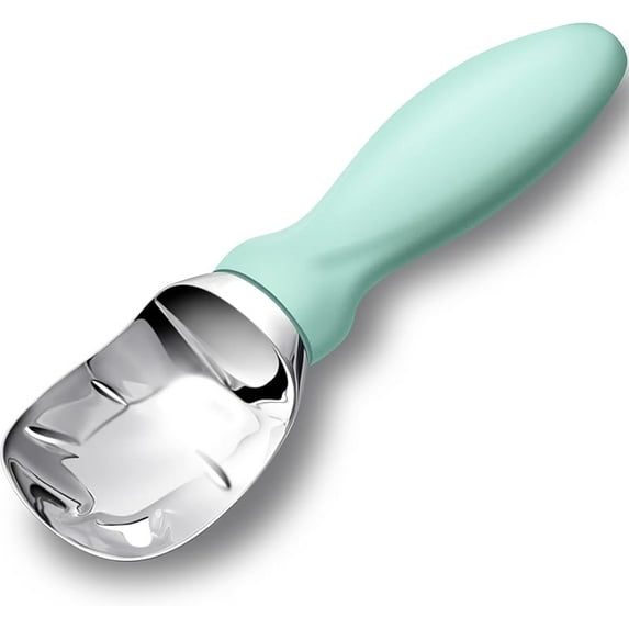 Rainspire Ice Cream Scoop Stainless Steel with Comfortable Handle, Ice Cream Scooper Heavy Duty, Ice Cream Spade Great for Spooning Frozen Hard Gelato and Sorbet, Cookie Dough, Melon, Black