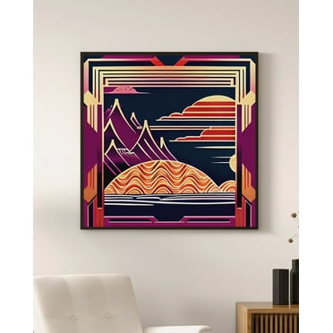Rainstorm beneath the Summit - Japanese Art Deco Style Canvas Wall Art