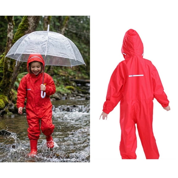 Rainsuits Toddler Girls 1 Piece Hoodie Toddler Overalls Waterproof Toddler Rain Jackets Rain Coat for Toddler Girls 2-3 Years
