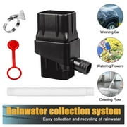 Rainwater Collection System Fits 2 x 3 Inches Residential Downspouts Rain Barrel Diverter Kit with Adjustable Hose, Black