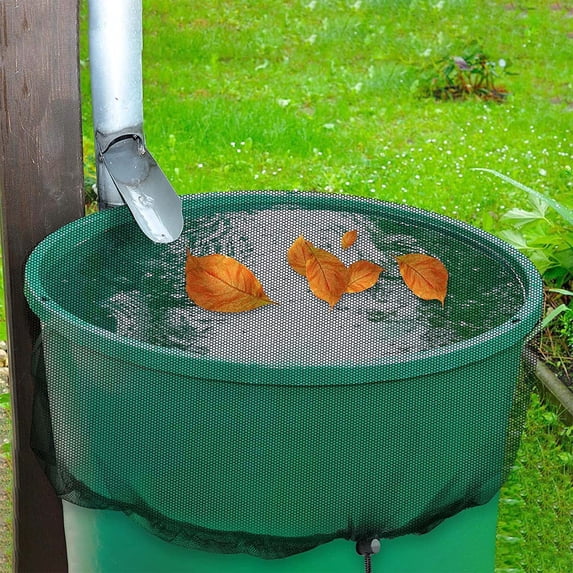 Rainwater Collector Net Cover for Outdoor Rain Barrel Bucket - Mosquito and Debris Prevention Mesh Screen with Filtration - Polyester Rainwater Harvesting Bucket Lid for Patio Backyard Garden,3PC