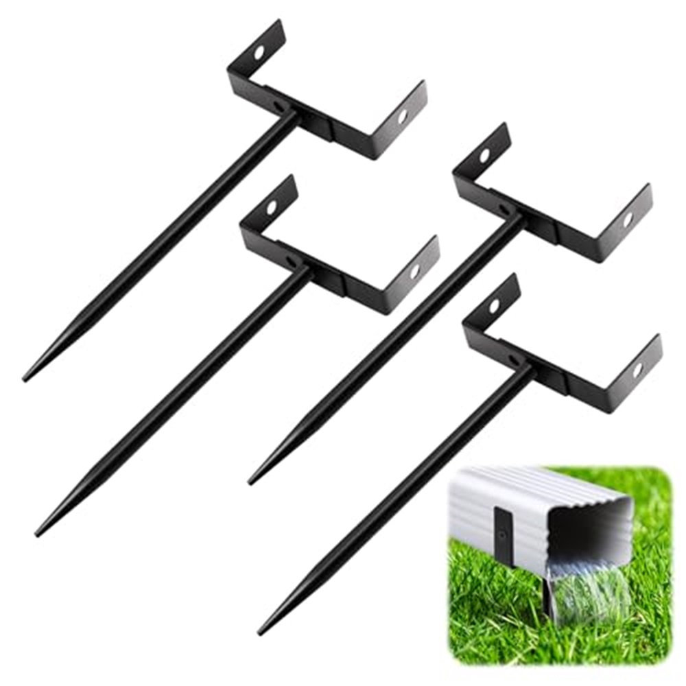Galvanized Iron Downspout Holder Rainwater Downspout Bracket - Heavy-Duty Adjustable Size, Rust