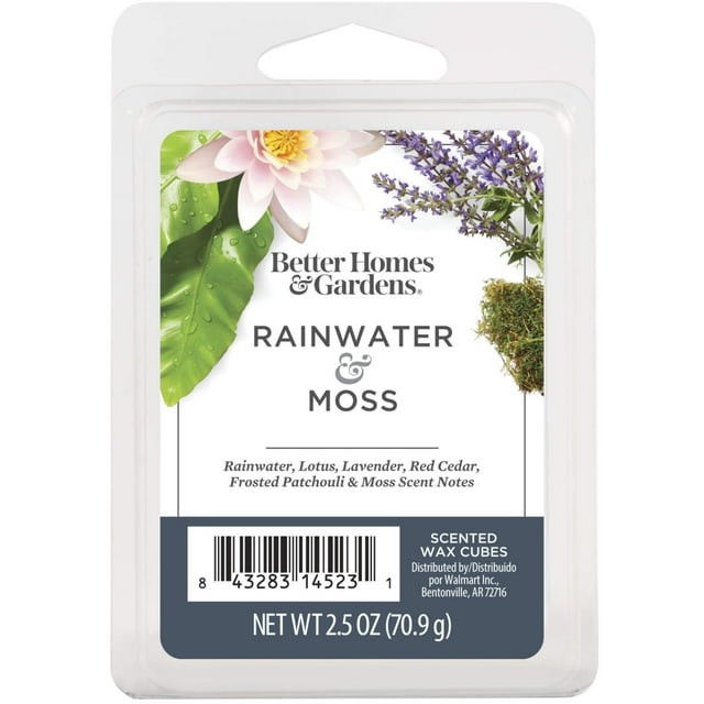 Rainwater & Moss Scented Wax Melts, Better Homes & Gardens, 2.5 oz (1