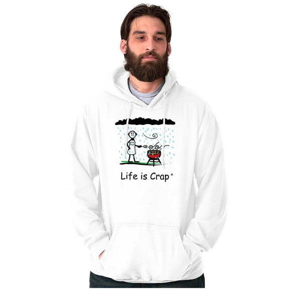 Rainy BBQ Grill Funny Windy Novelty Men's Big & Tall Graphic Hoodie Brisco Brands 3X