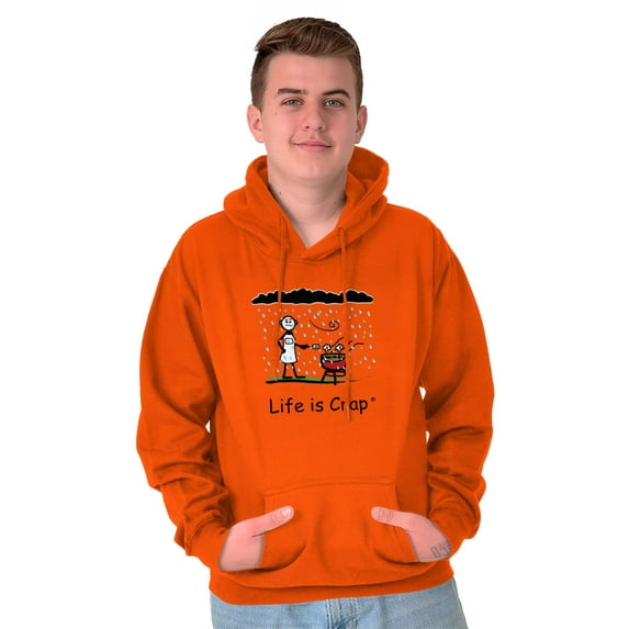 Rainy BBQ Grill Funny Windy Novelty Men's Big & Tall Graphic Hoodie Brisco Brands 4X