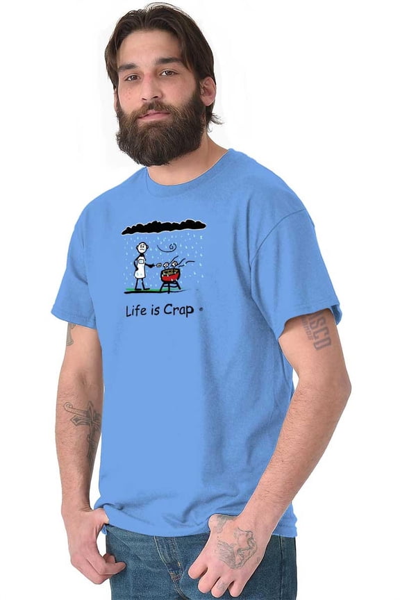 Rainy BBQ Grill Funny Windy Novelty Men's Graphic T Shirt Tees Brisco Brands M