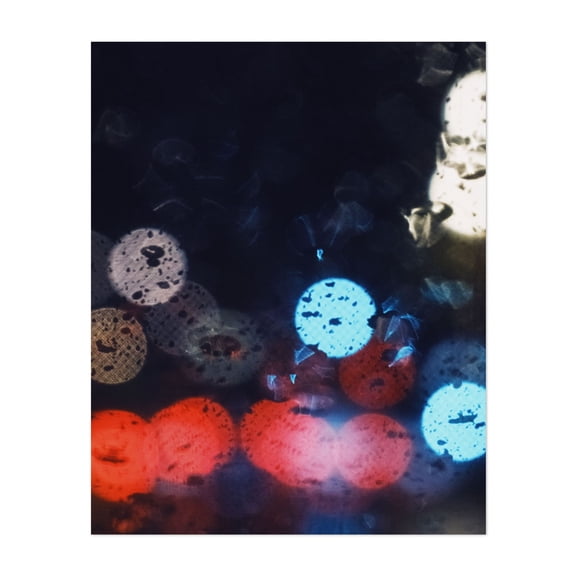 Rainy Bokeh _ 01 - Athens Greece Photography Abstract Nightlife Modern Art Cityscape Moody Psychedelic Unframed Wall Art Print 18 x 24 inches