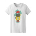 thumbnail image 1 of Rainy Day Cat Drinking Coffee T-Shirt Women -Image by Shutterstock, Female XX-Large, 1 of 2