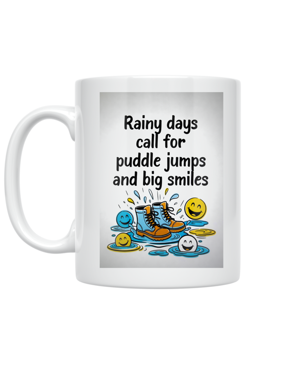 Rainy Day Fun Puddle Jumps - Rainy Day Enthusiast - 11 oz Ceramic Coffee Mug