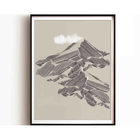 A Cloud The Size Of A Man’S Hand, Elijah And Ahab Christian Modern Bible Wall Art, Mountain Print, Bible Sketches Wall Art, Modern Wall Decor, 8x12 UNFRAMED