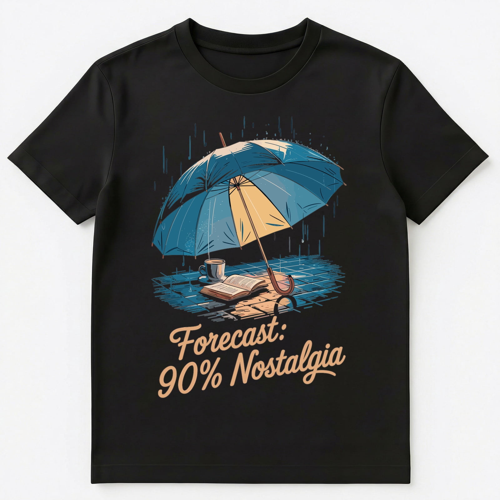 Rainy Day Nostalgia Cozy Aesthetic With Umbrella And Mood Unisex T ...