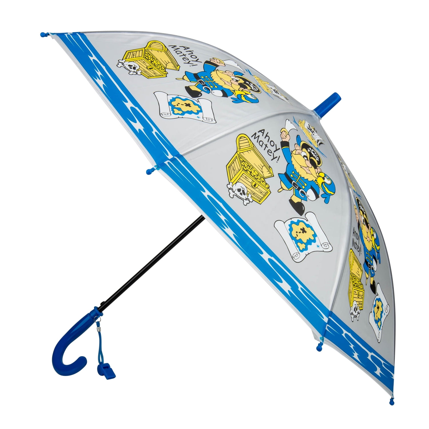 Rainy Day Novelty Kids Easy Open Automatic Umbrella with Safety Whistle