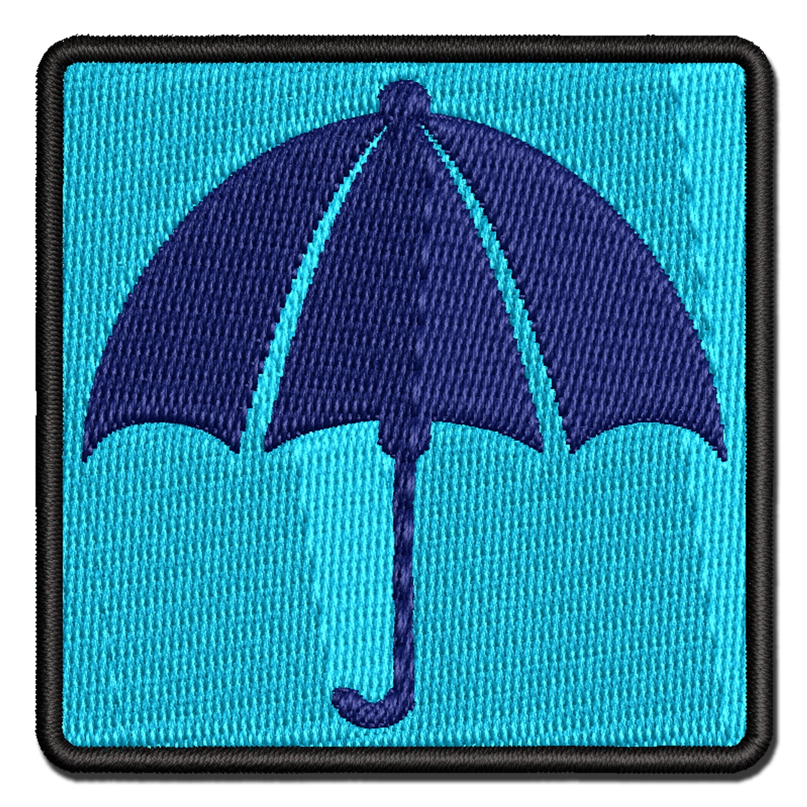 Rainy Day Umbrella Applique Multi-Color Embroidered Hook & Loop Patch - 3.5 Inch Large