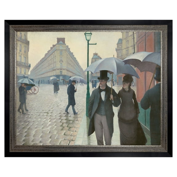 Rainy Day in Paris Framed Canvas