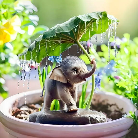 Rainy Elephants Garden Decoration, Acrylic Outdoor Stake for Yard, Cute Elephant Rainy Scene Design, Weather-Resistant Waterproof, Easy to Insert, Adds Playful Charm, Suitable for Indoor, 6*10in
