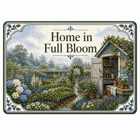 Rainy Garden Metal Sign for Potting Shed Moody Spring