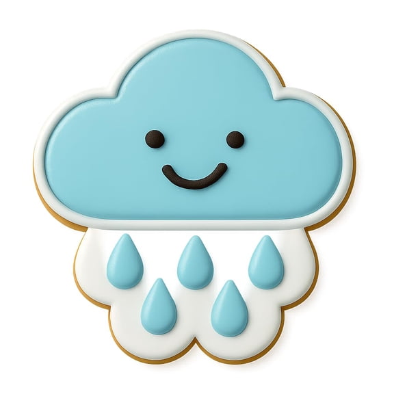 Rainy Smiling Cloud Cookie Cutter & Stamp - 3.5x4