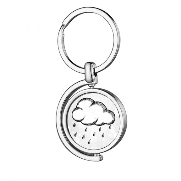 Rainy Weather Hand Painted Pattern Rotating Keychain Metal Keyring Holder